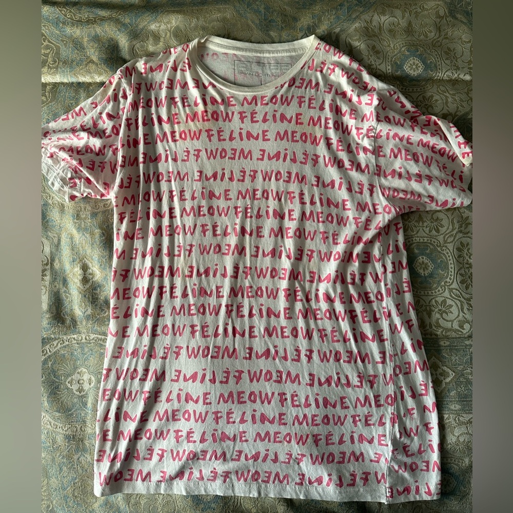 White and Red Graphic Tee